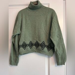 United colors of benneton green turtleneck sweater